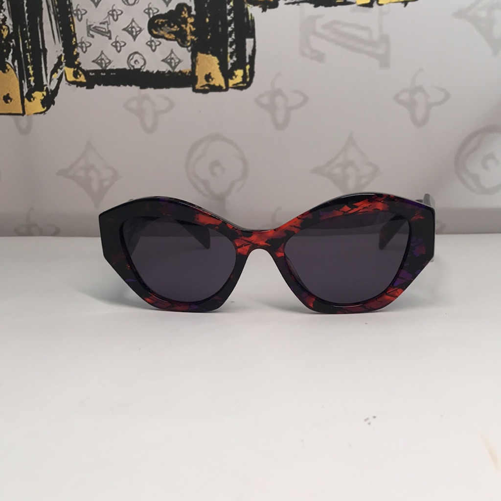 New Authentic Prada Pr07ysf Women’s Sunglasses Abstract Orange Frame / Violet